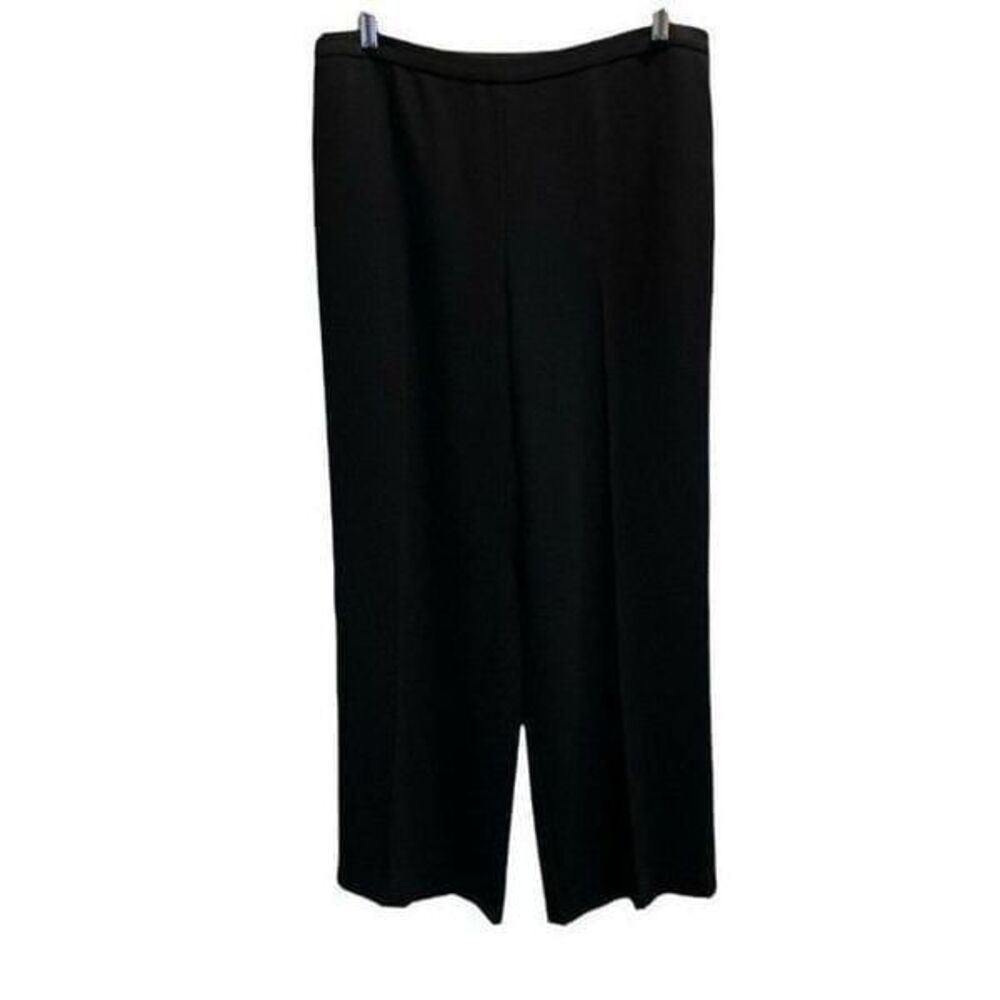 Ellen Tracy Women’s Size 14 Black Wide Leg Dressy Career Pants Side Zipper